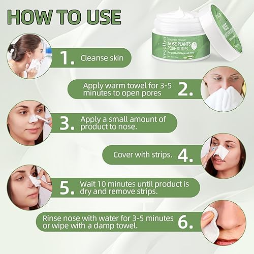Miniatura 5 de Máscara removedor de puntos negros, 1.06 oz, tiras de poros de nariz, 60 unidades, tiras de poros de limpieza profunda para puntos negros, aprieta