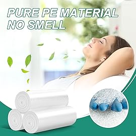 Magesh 4 Gallon Trash Bag Strong, Leakage-Free, Small Garbage Bags Unscented Thick for Bathroom, Office, Kitchen Small Trash Can, 15L, 105 Bags, Clear