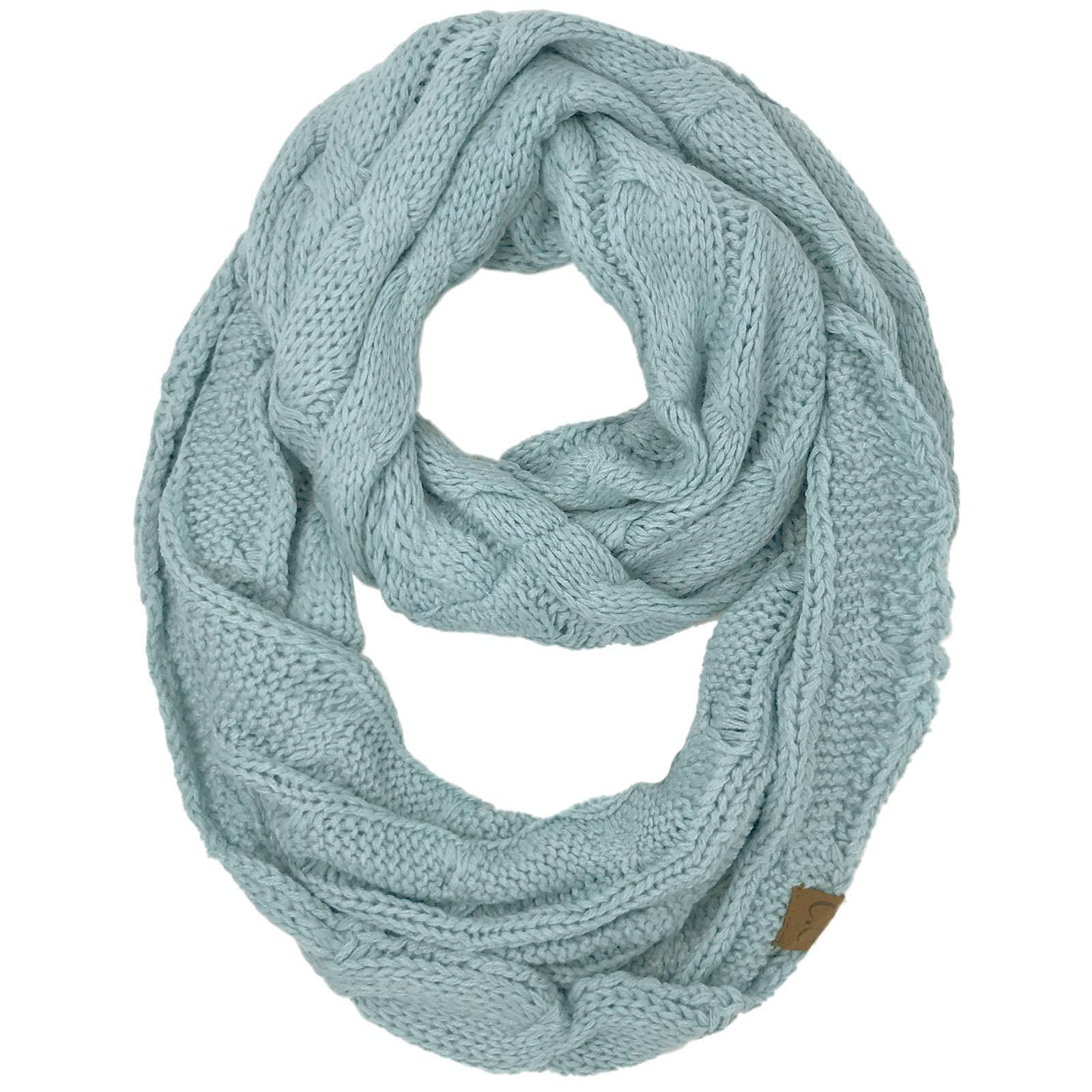 C.C Trendy Warm Chunky Soft Stretch Cable Knit Beanie Skully, Winter Mint, One Size — view 181