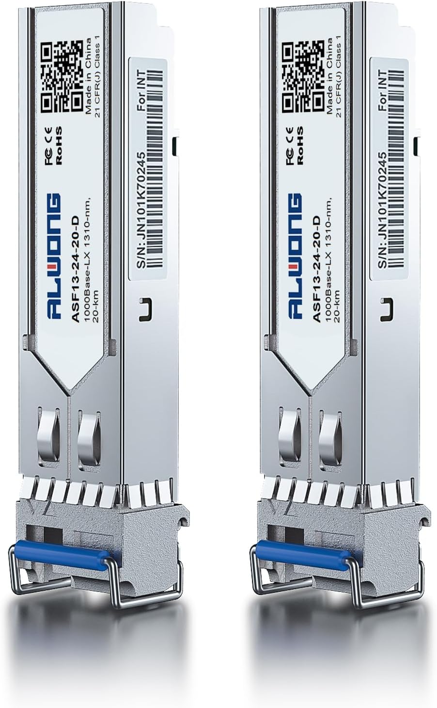 1.25G SFP to LC Singlemode Fiber Module, 1000BASE-LX SFP Transceiver, up to 20 km, for Cisco GLC-LH-SMD, Ubiquiti UniFi UF-SM-1G, Mikrotik, Meraki, Netgear AGM732F, D-Link and More, 2 Pack