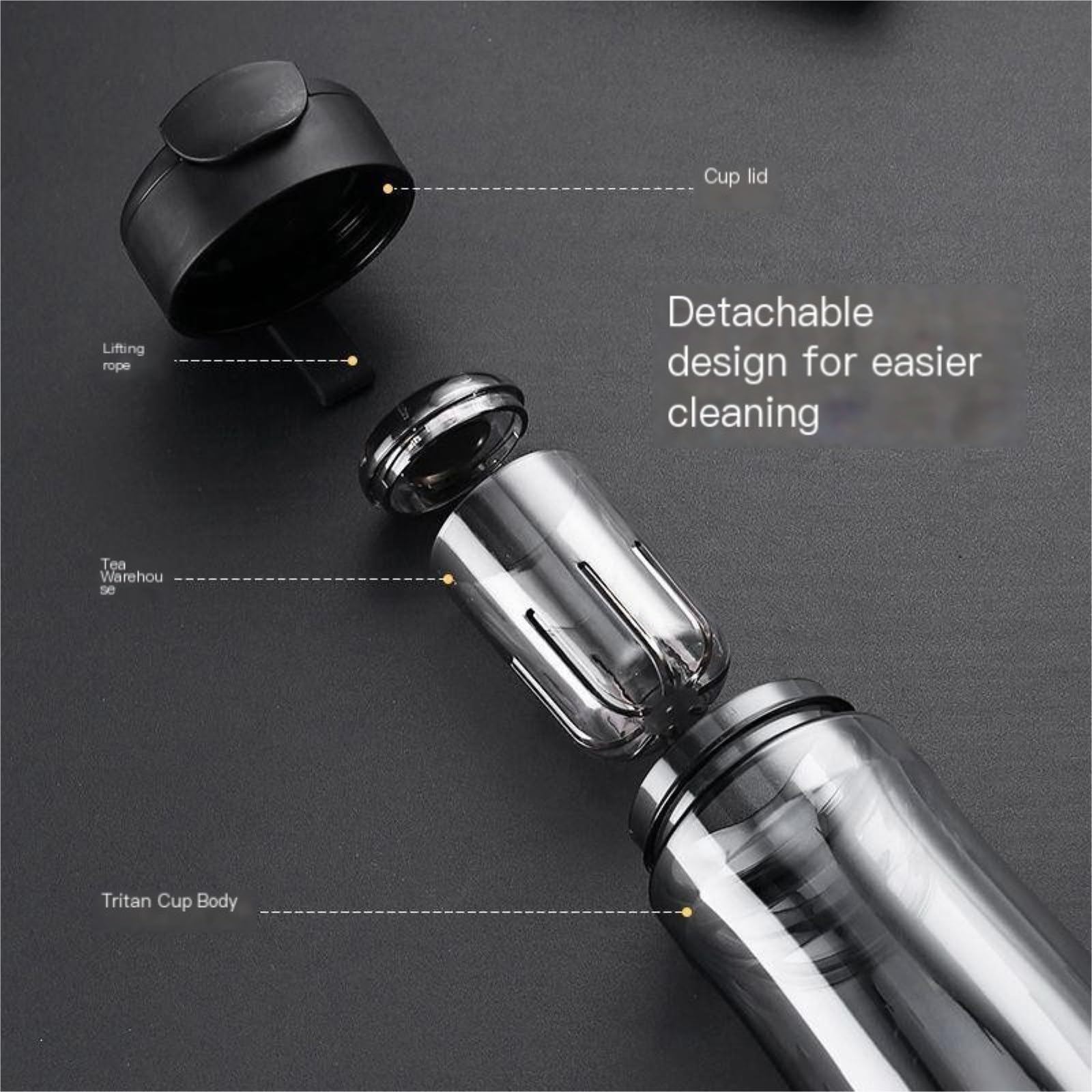 Borraccia Bottiglie d'Acqua Bottiglie d'Acqua Isolate da Viaggio Sfera Magica Tazza da tè Magnetica T Tazza d'Acqua Sportiva in plastica di Grande capacità(White,7.5 * 8.8 * 24CM(800ML)_1)
