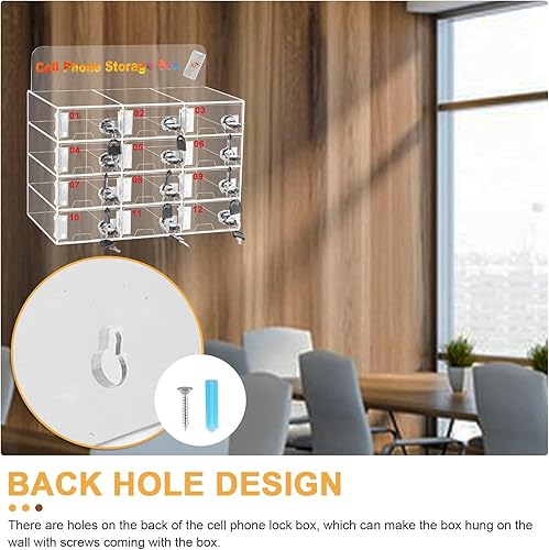 Miniatura 6 de Caja de armario para teléfono celular, gabinete de almacenamiento de acrílico para teléfono celular, caja de bloqueo para teléfono celular con