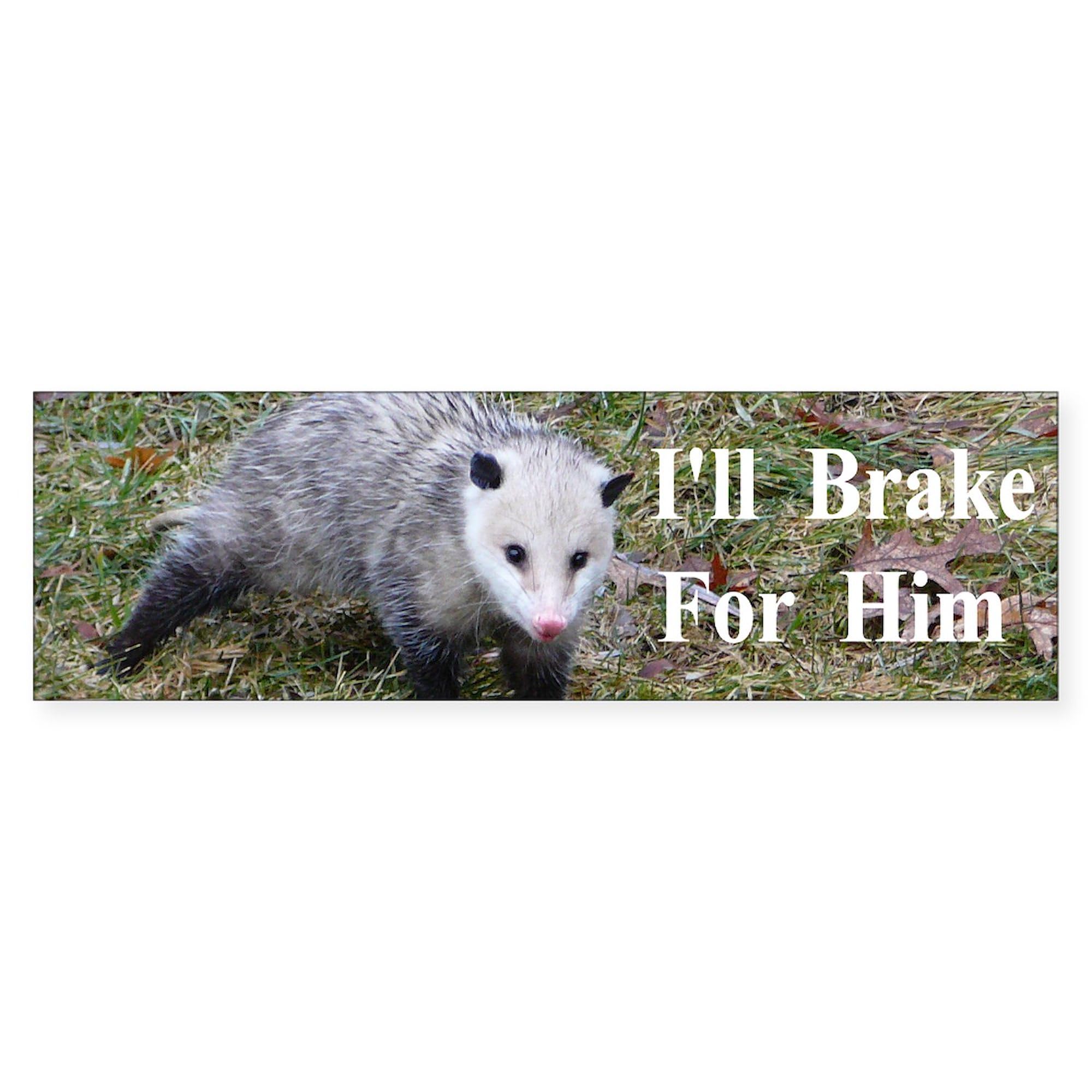 CafePress Possum Braking for Him Sticker (Bumper) 10