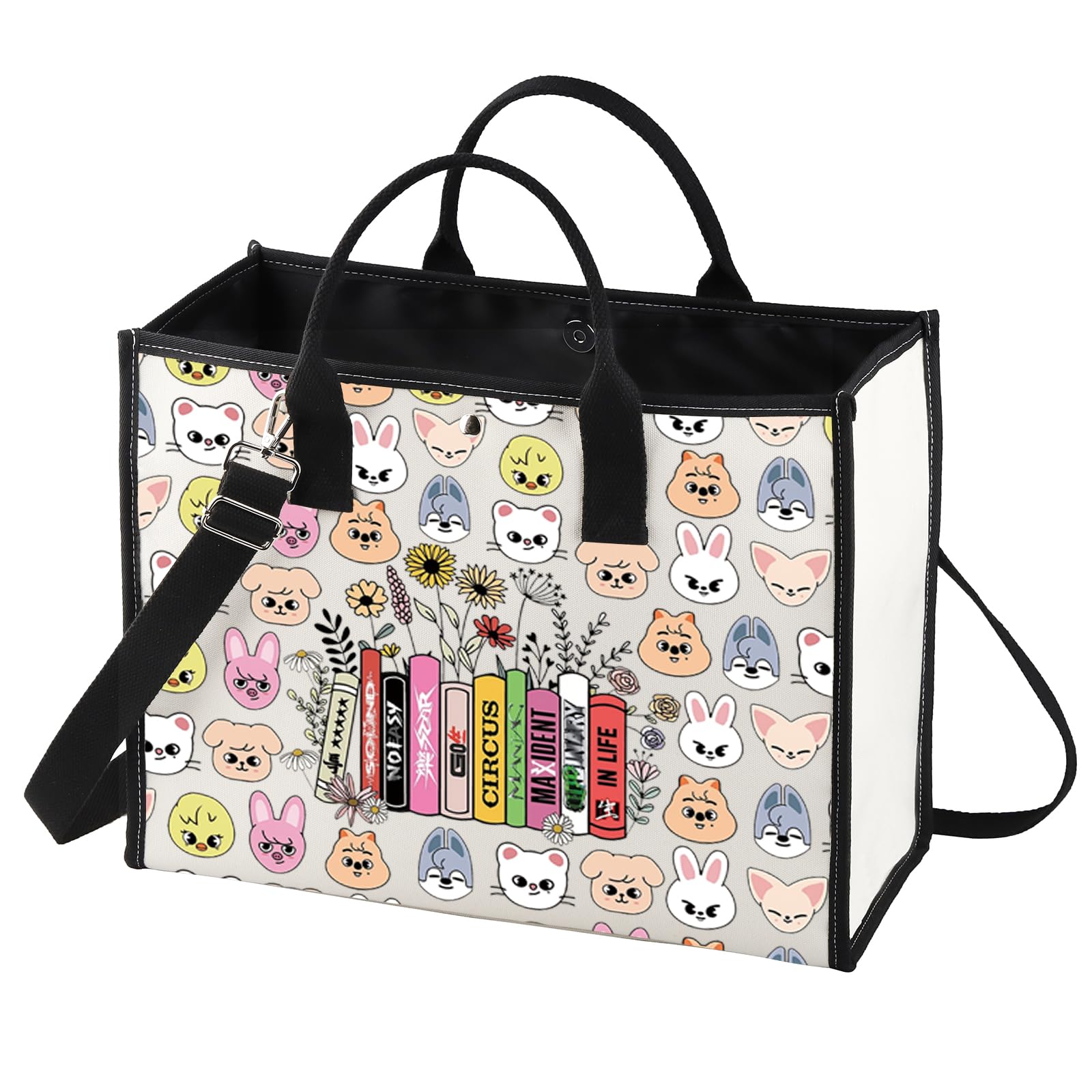 LEVLO SKZOO Cosmetic Make Up Bag SKZ K-POP Fans Gift SKZOO Cartoon Member Zipper Pouch Bag SKZ Merchandise for K-POP Fans, SKZ Life Bag