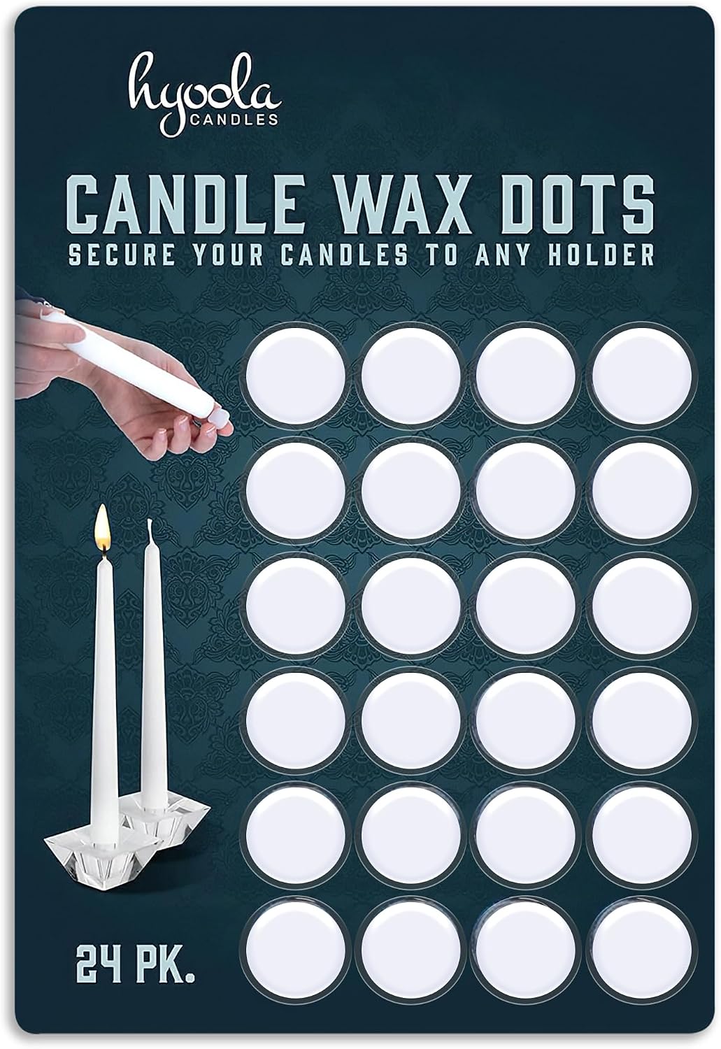 Hyoola Candle Sticky Dots - Candle Wax Dots - Candle Adhesive - 24 Dots