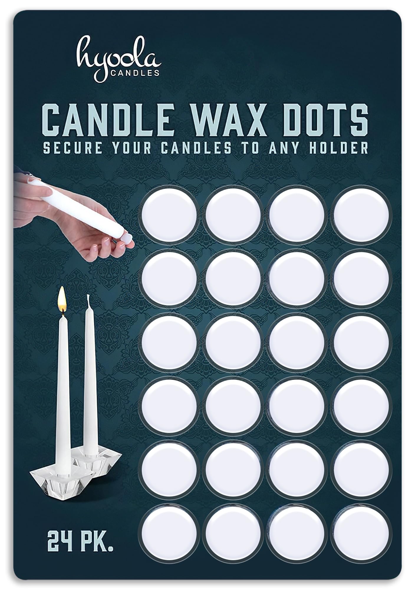 Hyoola Candle Sticky Dots - Candle Wax Dots - Candle Adhesive - 24 Dots