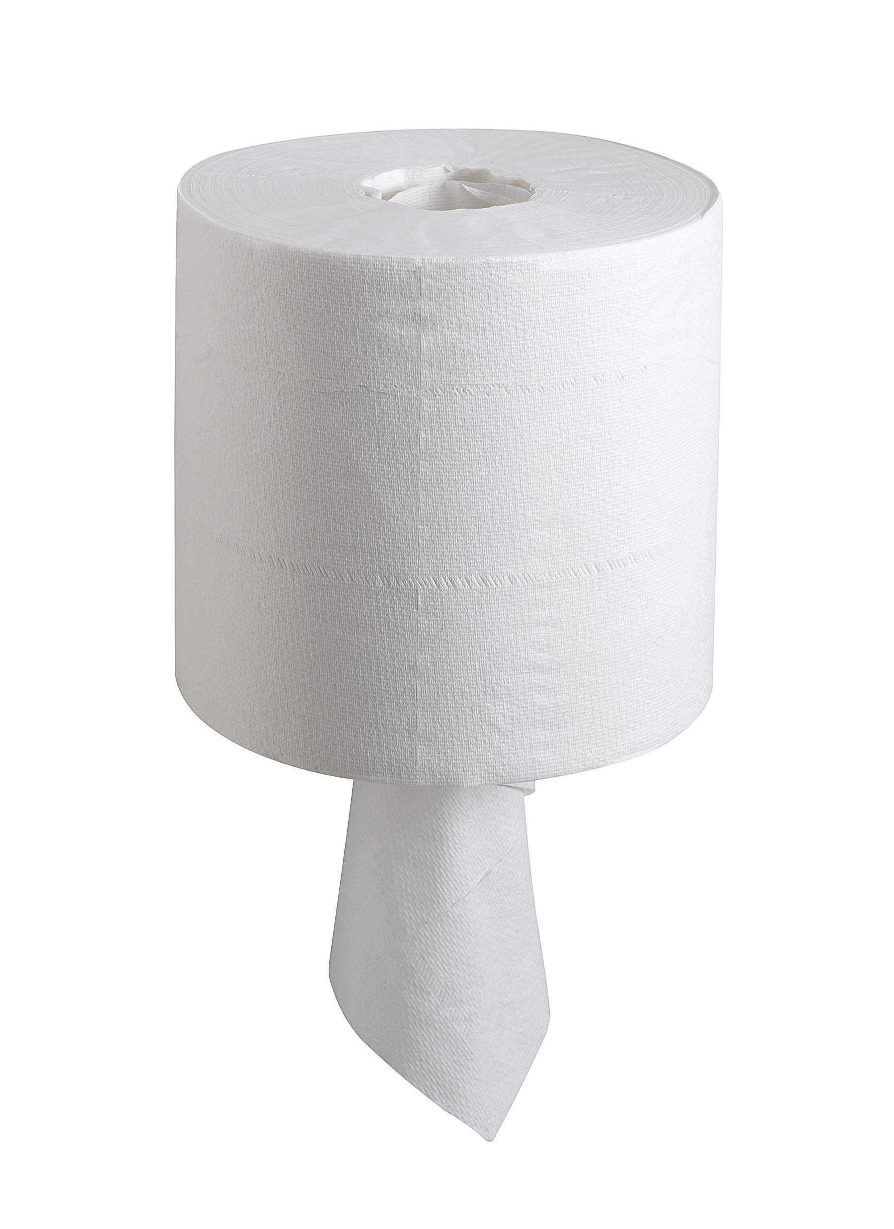 WypAll 7490 Rollo de dispensación central de paños de celulosa para alimentación e higiene L10 para dispensador Roll Control, 1 capa, Blanco, 6 rollos x 630 hojas