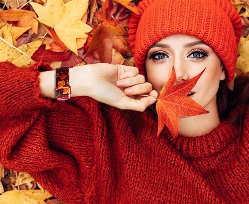 Miniatura 5 de Correa de Navidad y Acción de Gracias compatible con Apple Watch de invierno, correa suave con estampado de invierno, 3 paquetes de 1.496 in, 1.575