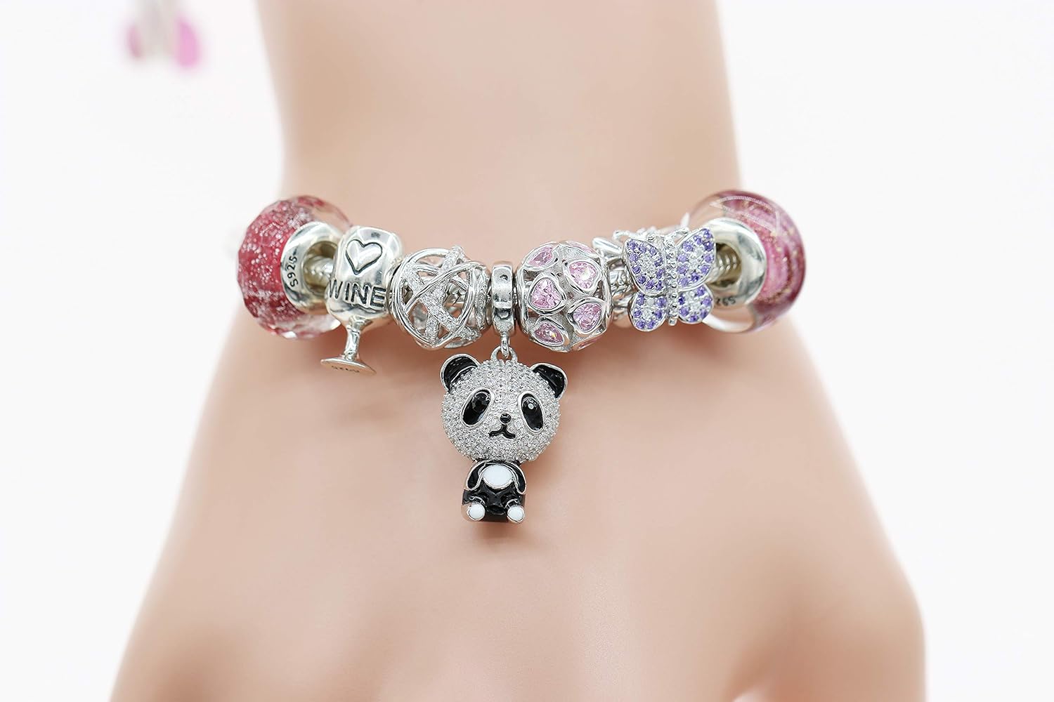 925 Sterling Silver Red Wine Lover Glass Charms fit Pandora Charms Bracelet for Mom Wife Birthday Christmas Valentines Mother's Day Gift - Image 7