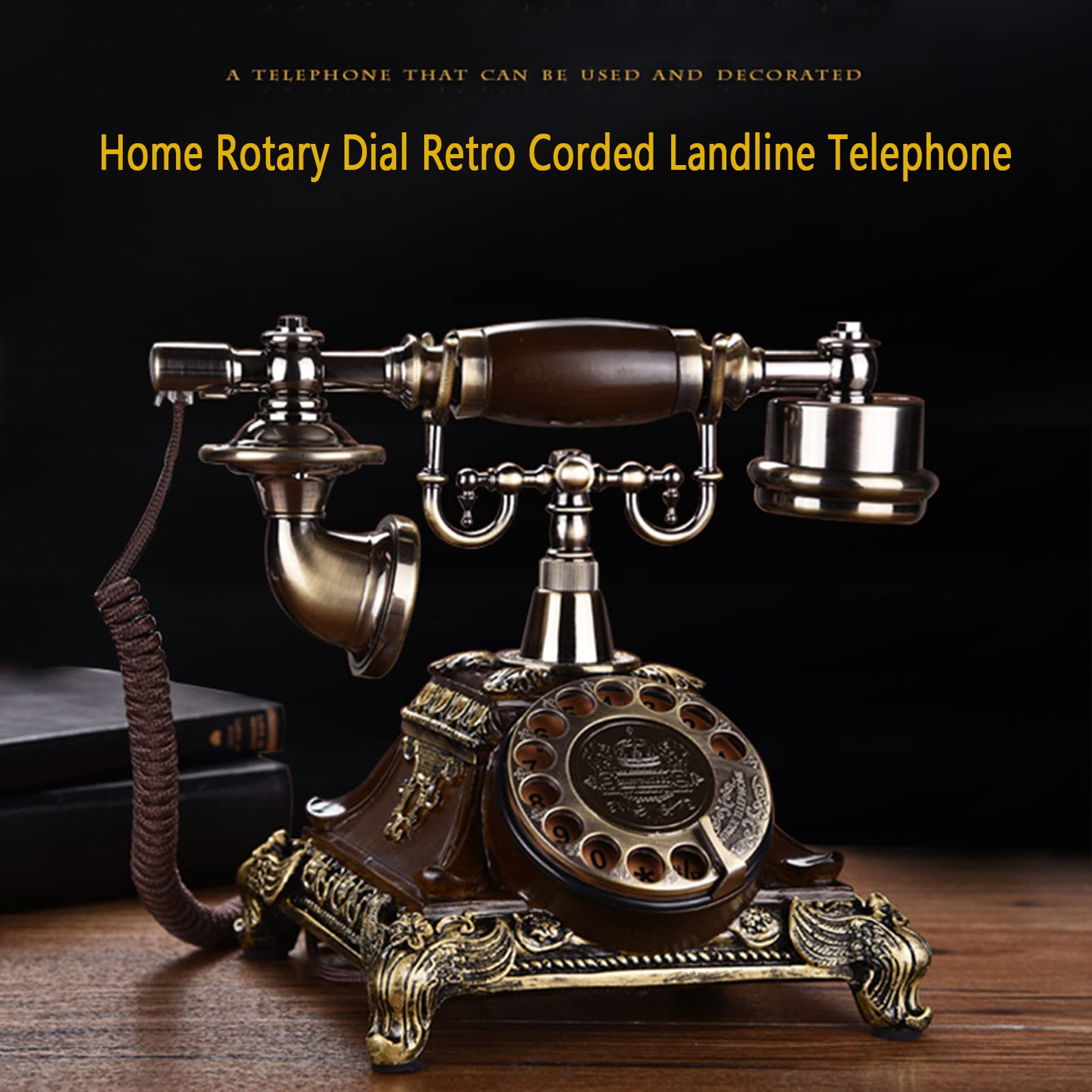 Telefon Stacjonarny Retro, Klasyczny Telefon Stacjonarny Z Tarczą Obrotową, Staromodny Telefon Stacjonarny Do Domu I Biura, A, A