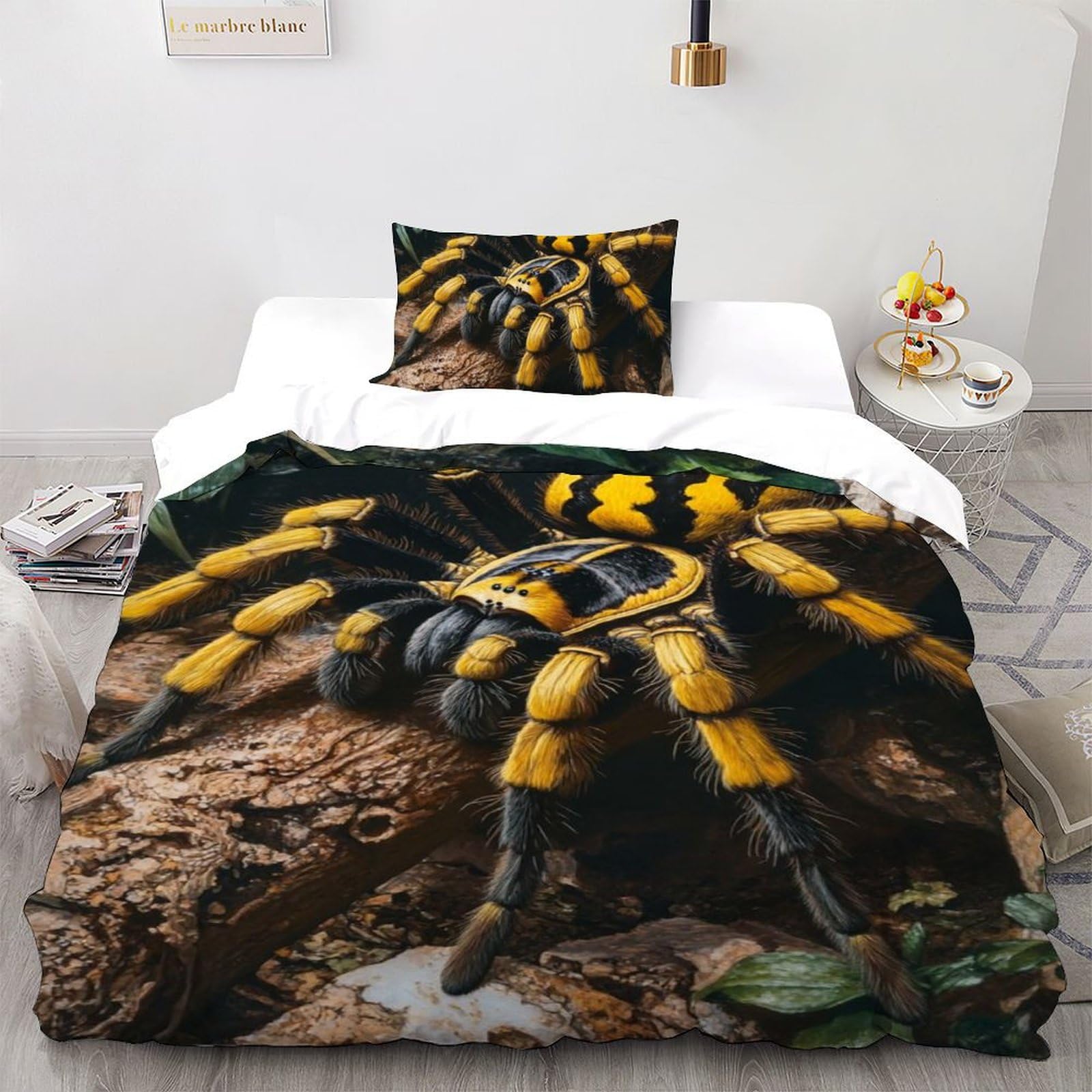 Cadeau lit single araignée en peluche housse de couette 135x200cm animaux imprimé 3D
