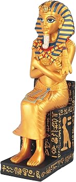 ICE ARMOR 11" H Egyptian Pharaoh King TUT Black and Gold Tutankhamun Statue Home Decor Figurine