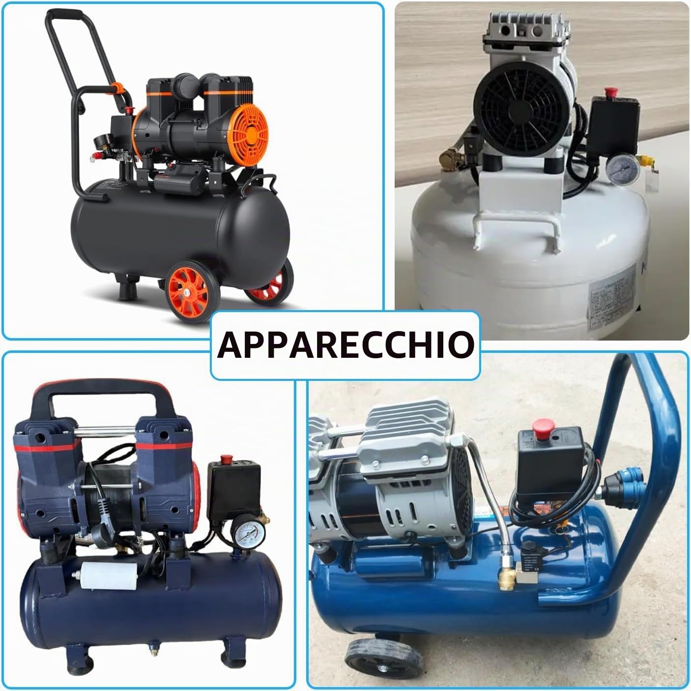 Compressore D'aria Pressostato Valvola di Controllo 90-120 PSI con Regolatori Doppi Calibri, Max Tensione 230V