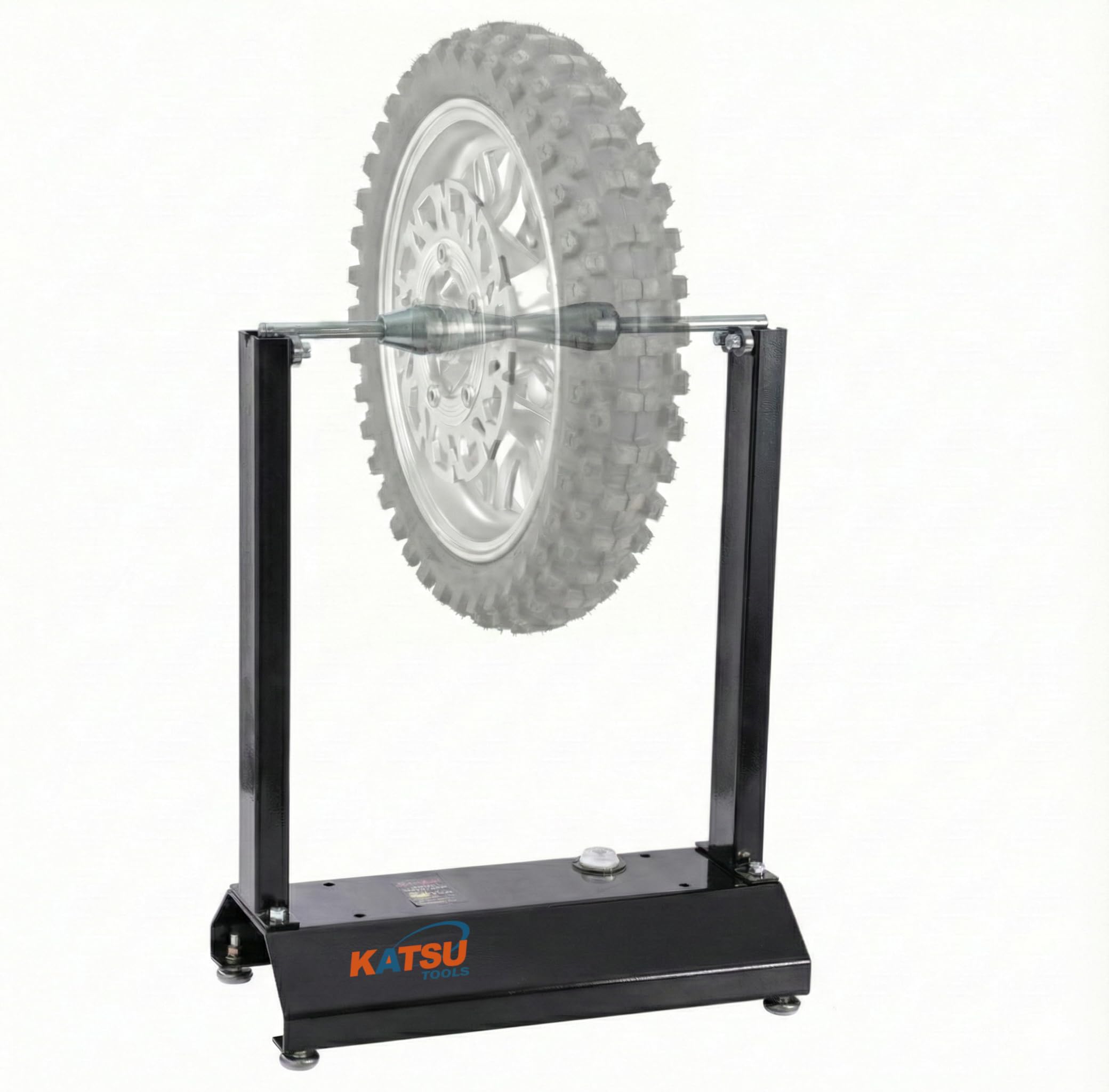 KATSU Tools Equilibrador de ruedas de motocicleta, conos de centrado ajustables, soporte de equilibrio portátil para mantenimiento de neumáticos de llanta de motocicleta y bicicleta, modelo 451333