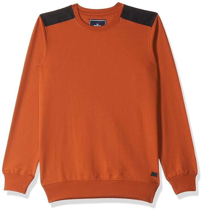 Men's Regular FIT Medium Orange Casual Sweatshirt