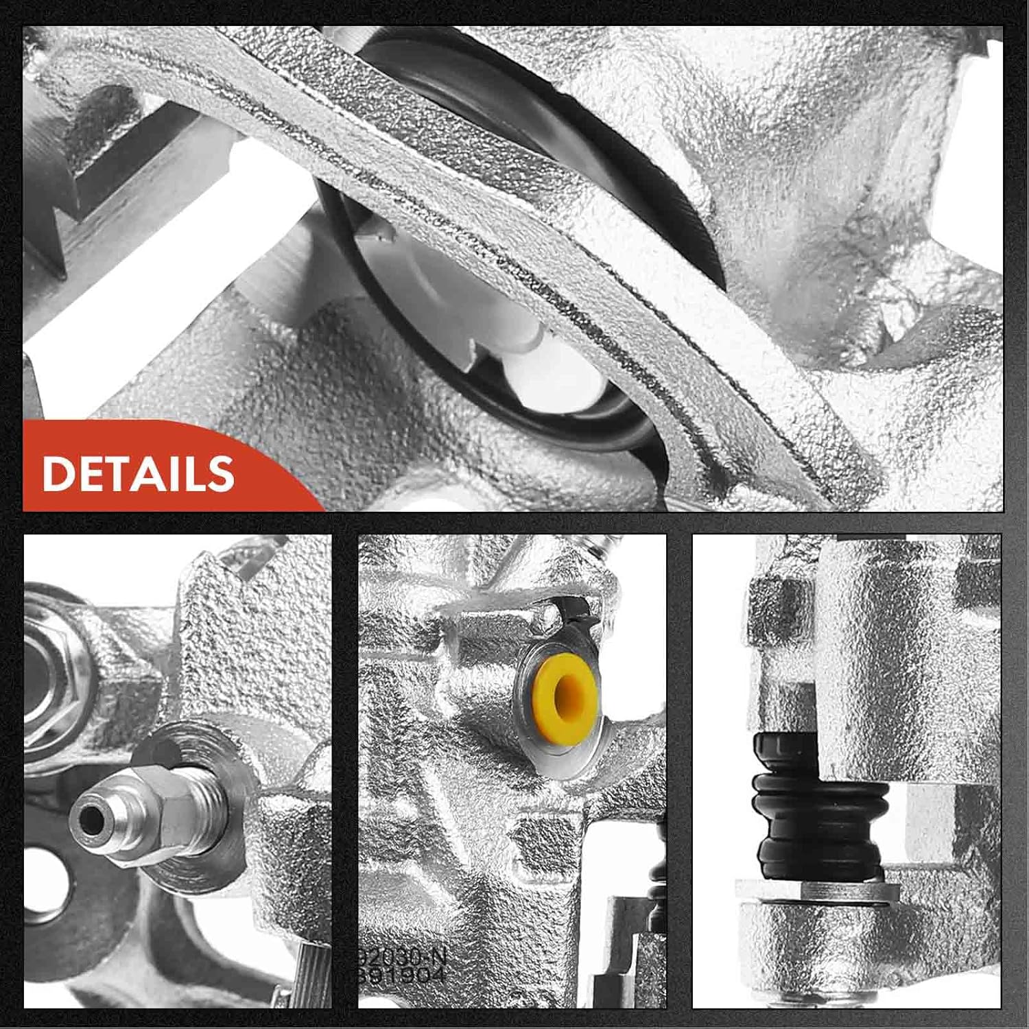 A-Premium Disc Brake Caliper Assembly with Bracket Compatible with Select Nissan Models - 240SX 1995 1996 1997 1998, L4 2.4L Coupe - Rear Driver and Passenger Side, 2-PC Set