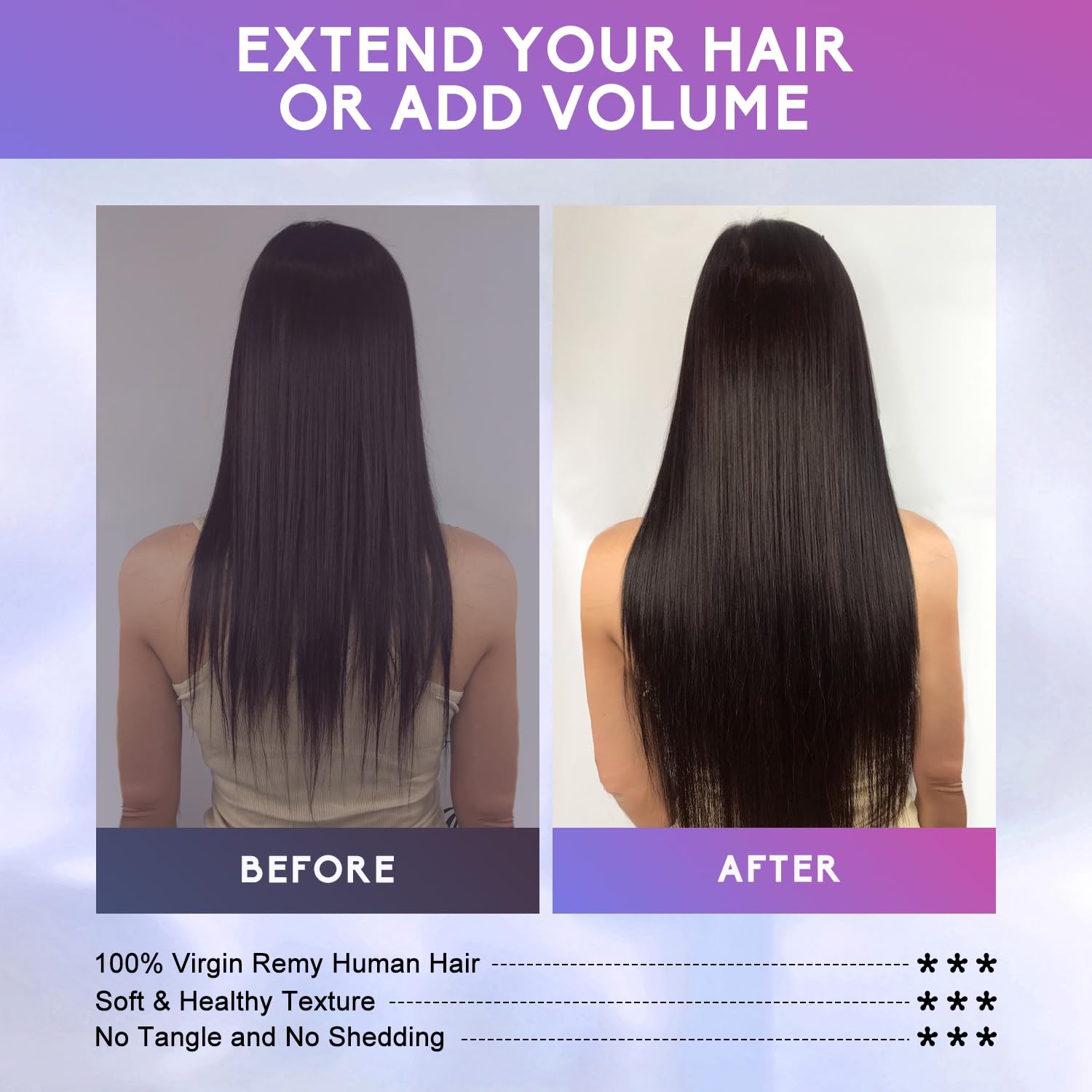 Dark Brown Clip in Hair Extensions Real Human Hair Invisible Seamless Remy Human Hair Clip in Extensions for Women 22Inch 110g, 8pcs Per Set with Double Weft