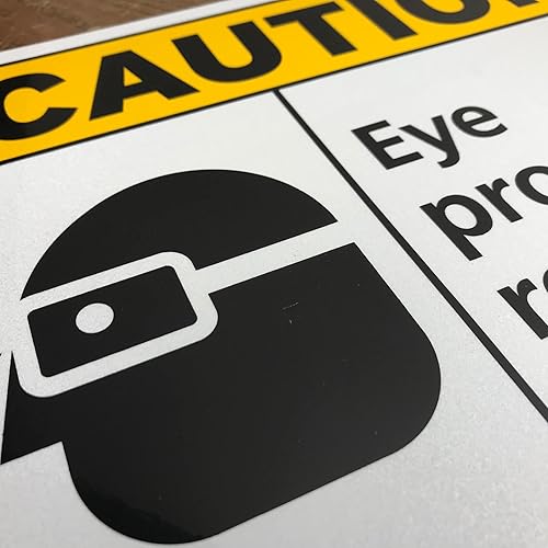 Miniatura 10 de TRADESAFE Señal de PPE de Se Requieren Cascos de Protección, Señal de Seguridad de Aluminio de Instalación Rápida, Reflectante de Luz, Resistente a