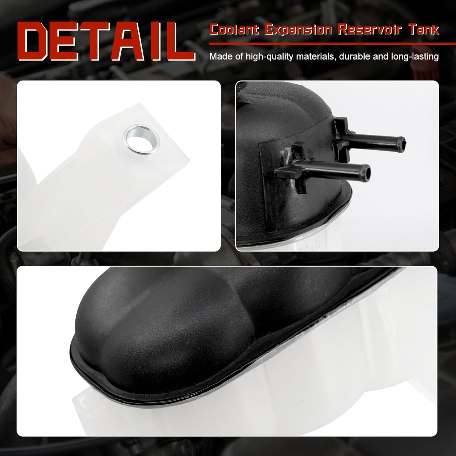 Coolant Expansion Reservoir Tank with Cap, Compatible with 2014-2019 Chevy Silverado 1500, 2015-2020 Tahoe & 2014-2019 GMC Sierra 1500, 2015-2020 Yukon & 2015-2020 Cadillac Escalade, Replace# 22856231