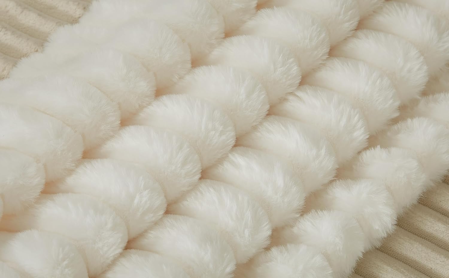 55''W Oversized Round Lounge Chair with Ottoman, Modern Corduroy Accent Chair, Upholstered Boneless Deep Seat for Living Room or Bedroom, No Assembly Required (Corduroy, White)