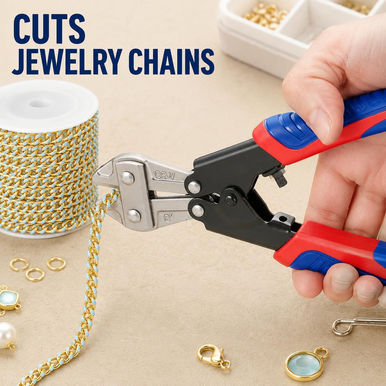 8″ Mini Bolt Cutters, Wire Cutters and Small Cable Snips for Steel Wire | Jewelry Making Chains Cutter, Heavy Duty, for Small Screws,Hooks,Fence,Mini Wire Cutters Heavy Duty