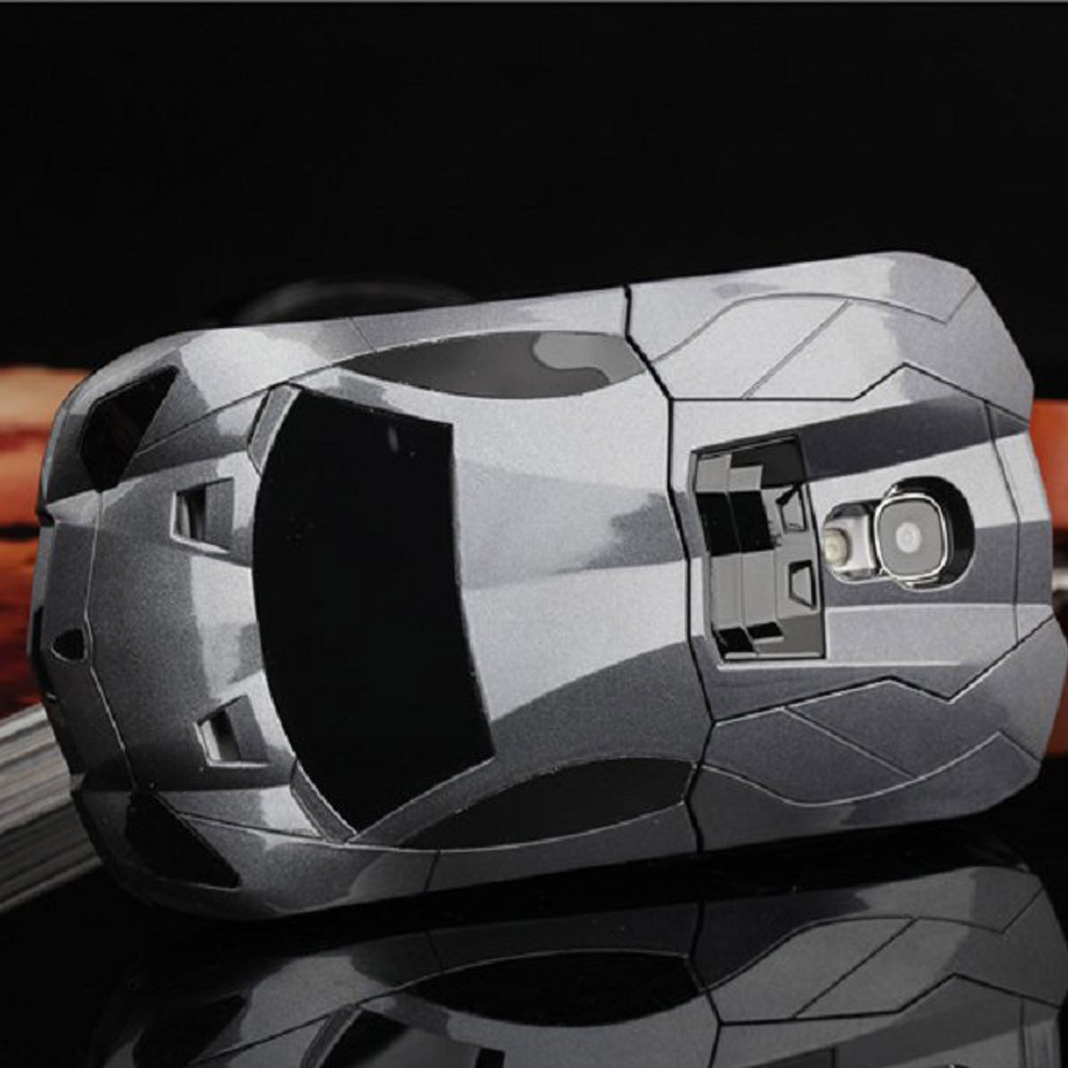 New 3D Luxury Fast Race Car Case for Samsung Galaxy S4 i9500 M919 i545 i337 White Black Red Orange Green Pink or Yellow Stand Cover + Screen Protector (Black)