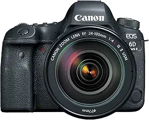 Canon EOS 6D Mark II DSLR Camera with EF 24-105mm USM Lens, WiFi Enabled Black