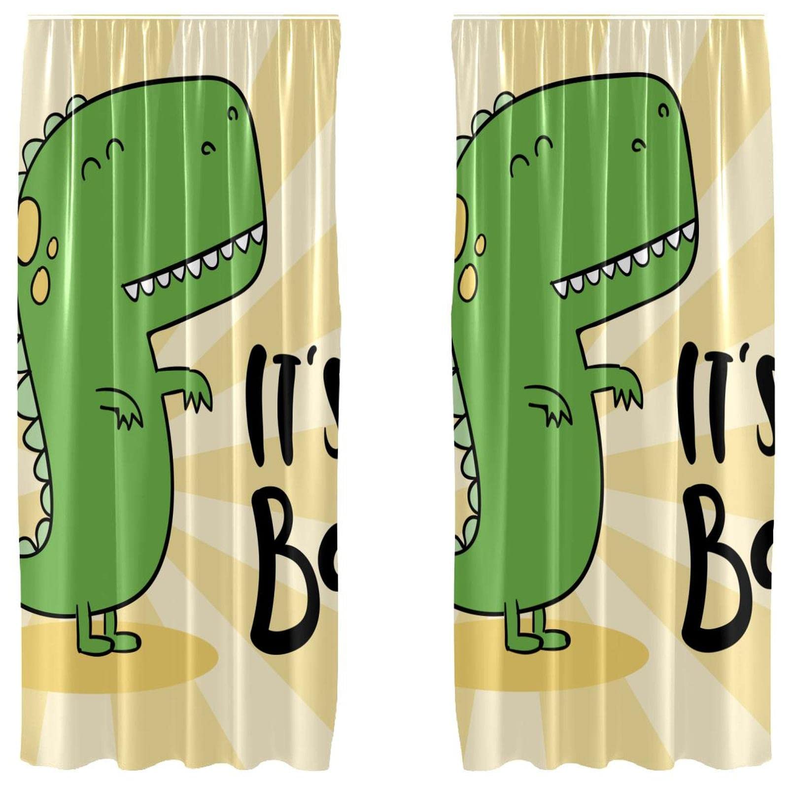 Cortinas de dinosaurio ligeras para regular la luz en habitaciones de niños, 55x84