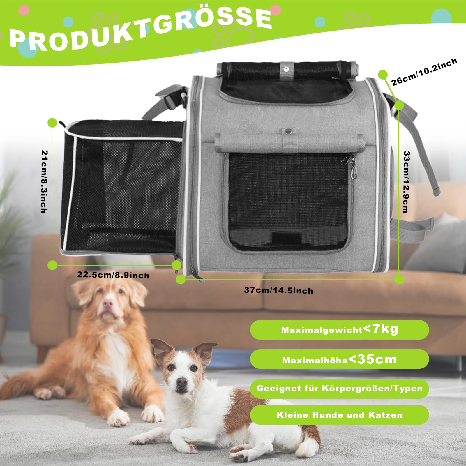 Fahrradtasche für Haustiere Faltbarer Atmungsaktiver