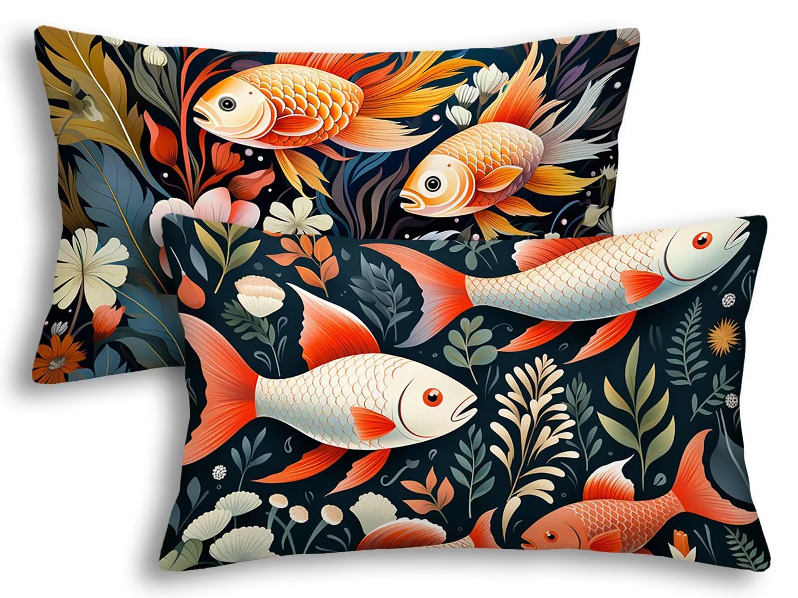 Taie d'oreiller 40x80 poisson : lot de 2 housses pour protéger vos grands coussins de lit