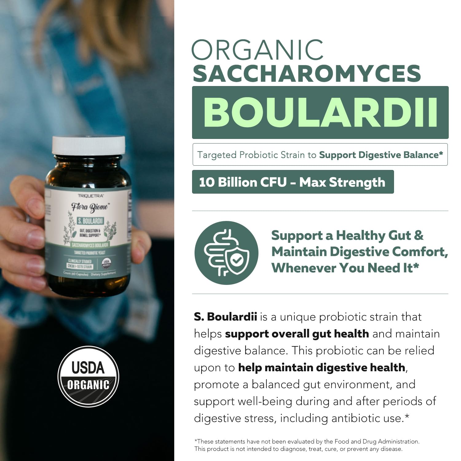 Organic Saccharomyces Boulardii - 10 Billion CFU, Clinically Validated — Amazon image 2