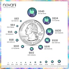 Green Flame Rhinestones Flatback Rhinestone for Crafts Glass Nail Rhinestones Nail Gems Crystals for Makeup Bags Shoes Decoration DIY(SS10,1440pcs,Green Flame)