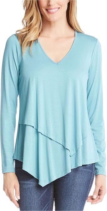 Karen Kane Womens Asymmetrical Shell Blouse