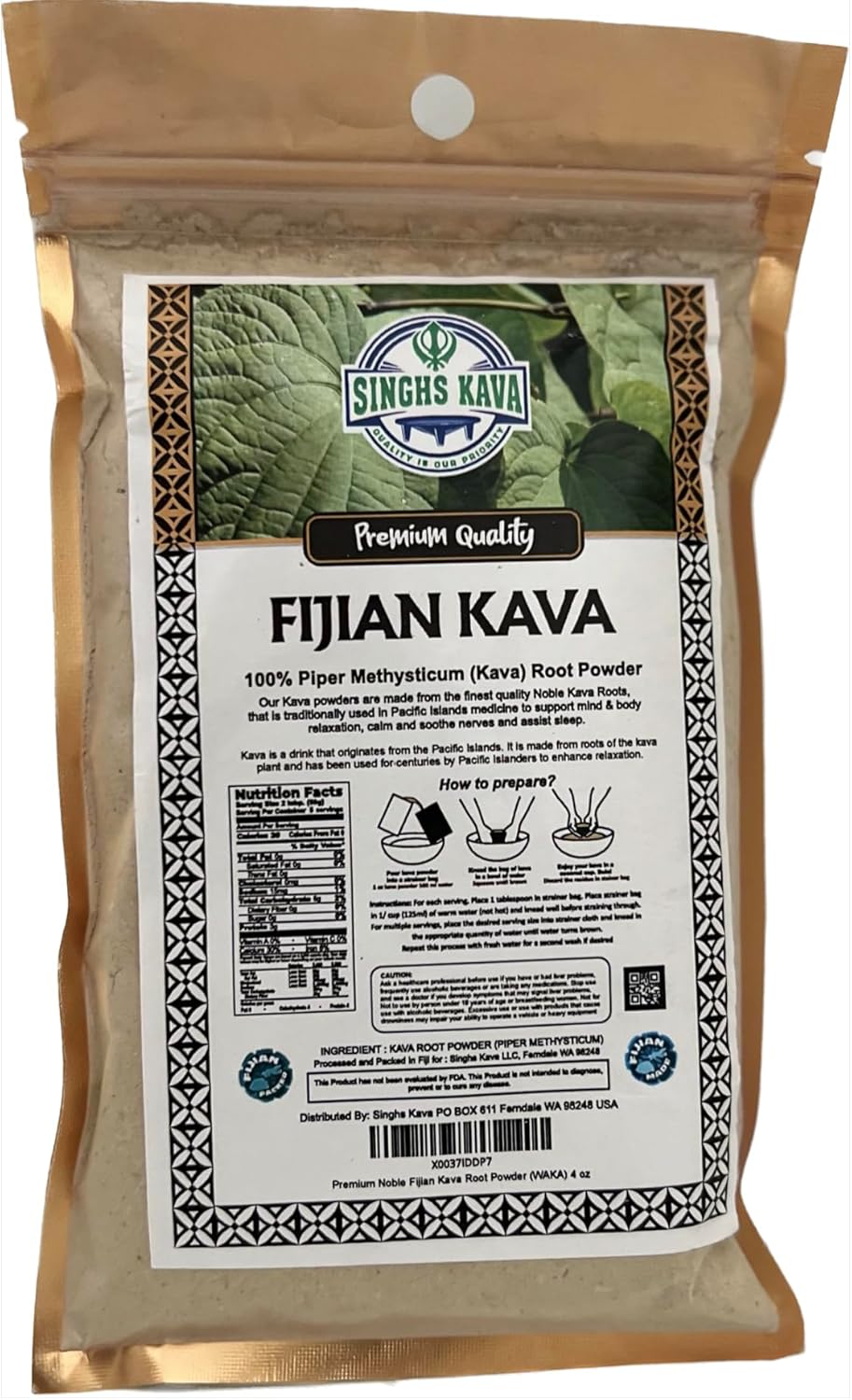 Wakacon Kava Waka Powder Authentic, Noble Kava Root Powder from Fiji Premium, Responsibly