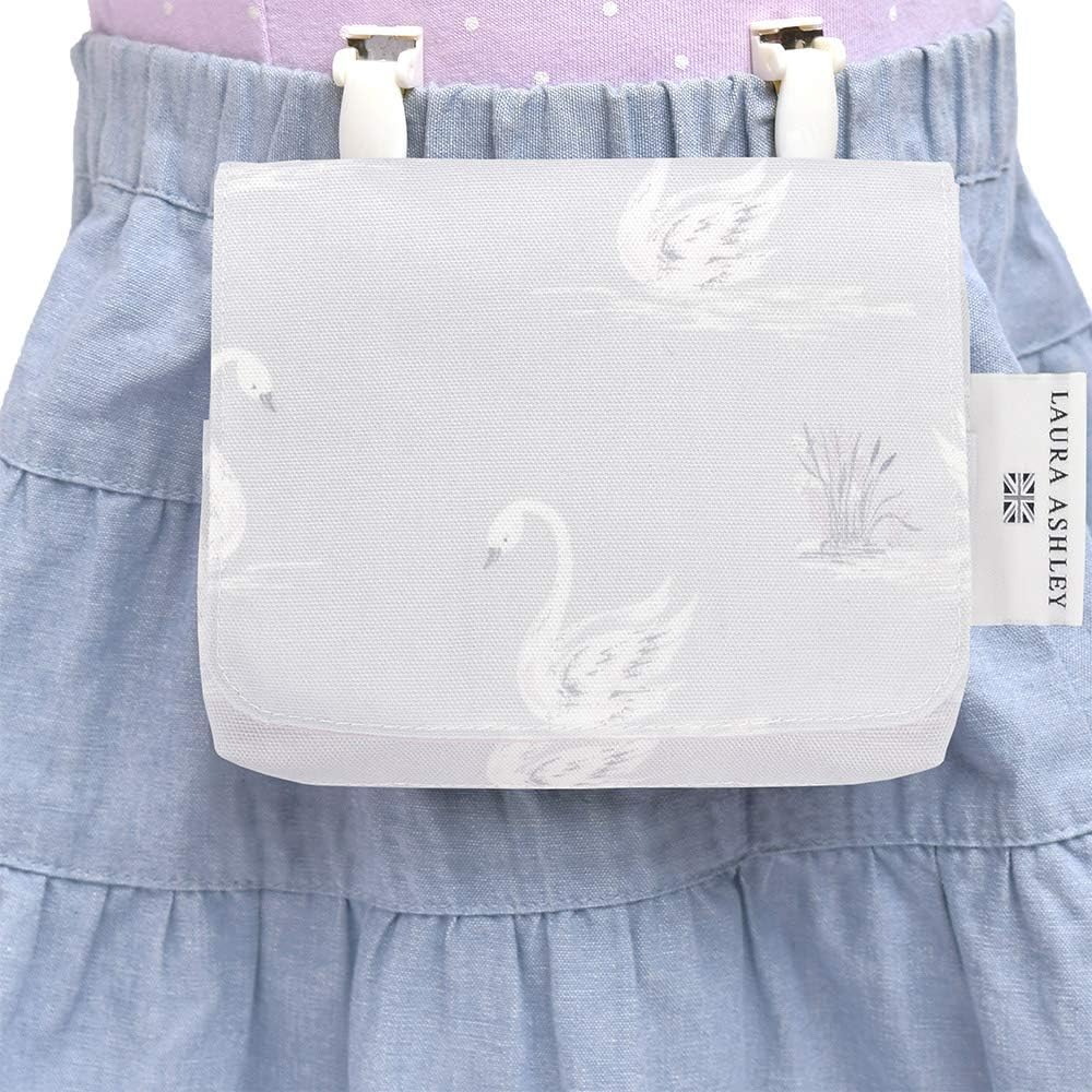 Laura Ashley/Colorful Candy Style Moving Pocket, Girls, Clip, Pocket Pouch, Small, Elementary School, Swans N6021110-NVL2603 *Name Sticker Included