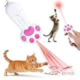 Walfront Interactive Cat Toys — Cute Paw-Shaped Red Dot Cat Pointer, USB Rechargeable with 5 Pattern Modes, Indoor Chase Play for Bored Indoor Cats, Anxiety Relief & Energy Release