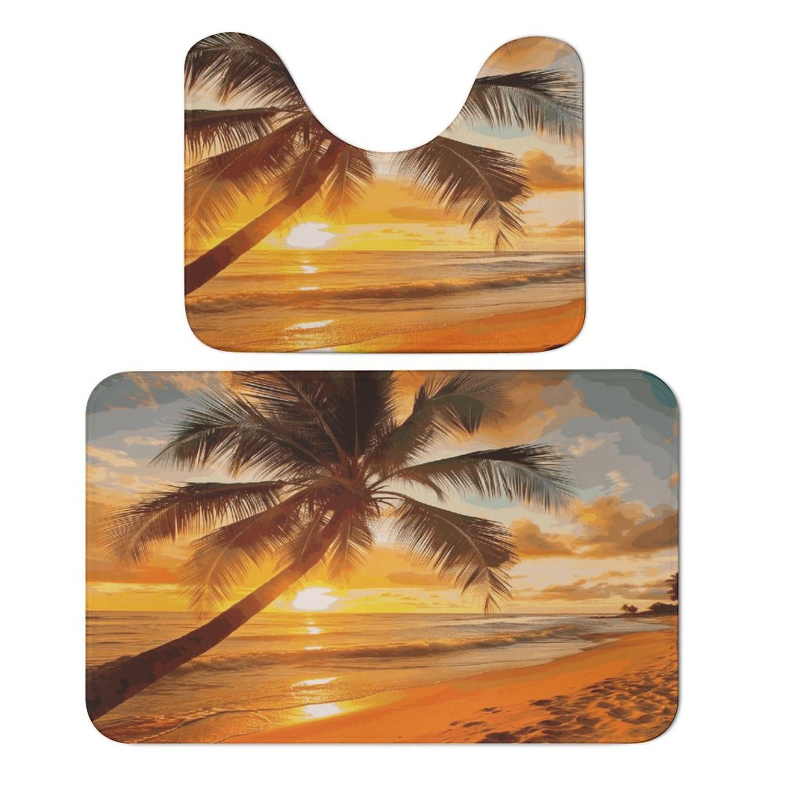 Tapis de sol en velours corail pour chambre d'enfant et salle de bain évasion tropicale