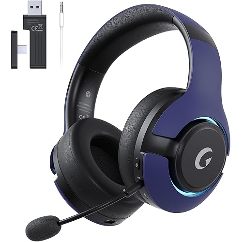 Gtheos Wireless Gaming Headset for ps5, ps4, Navy Blue