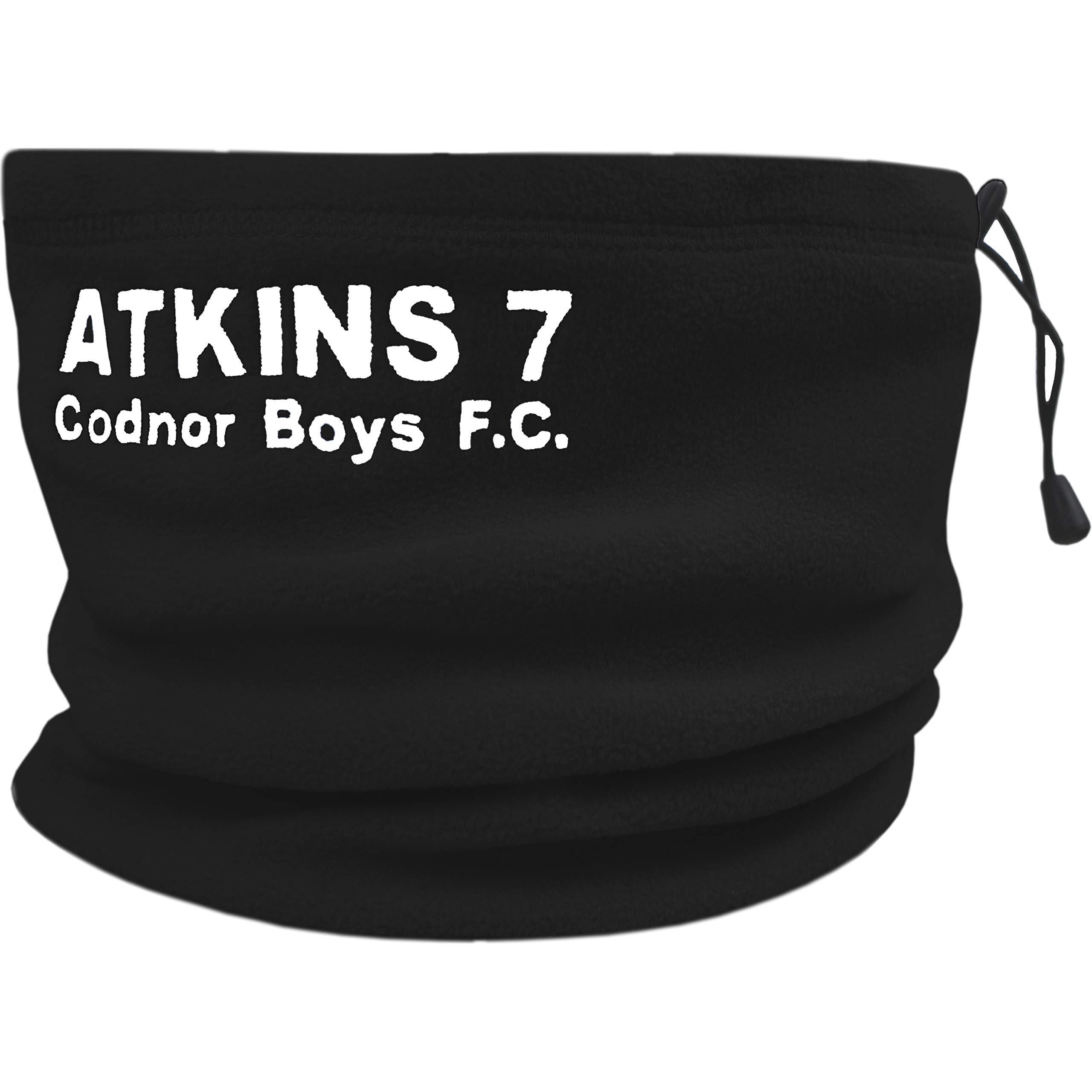 Personalised Name & Football Club Fleece Snood with Adjustable Toggle (Black)
