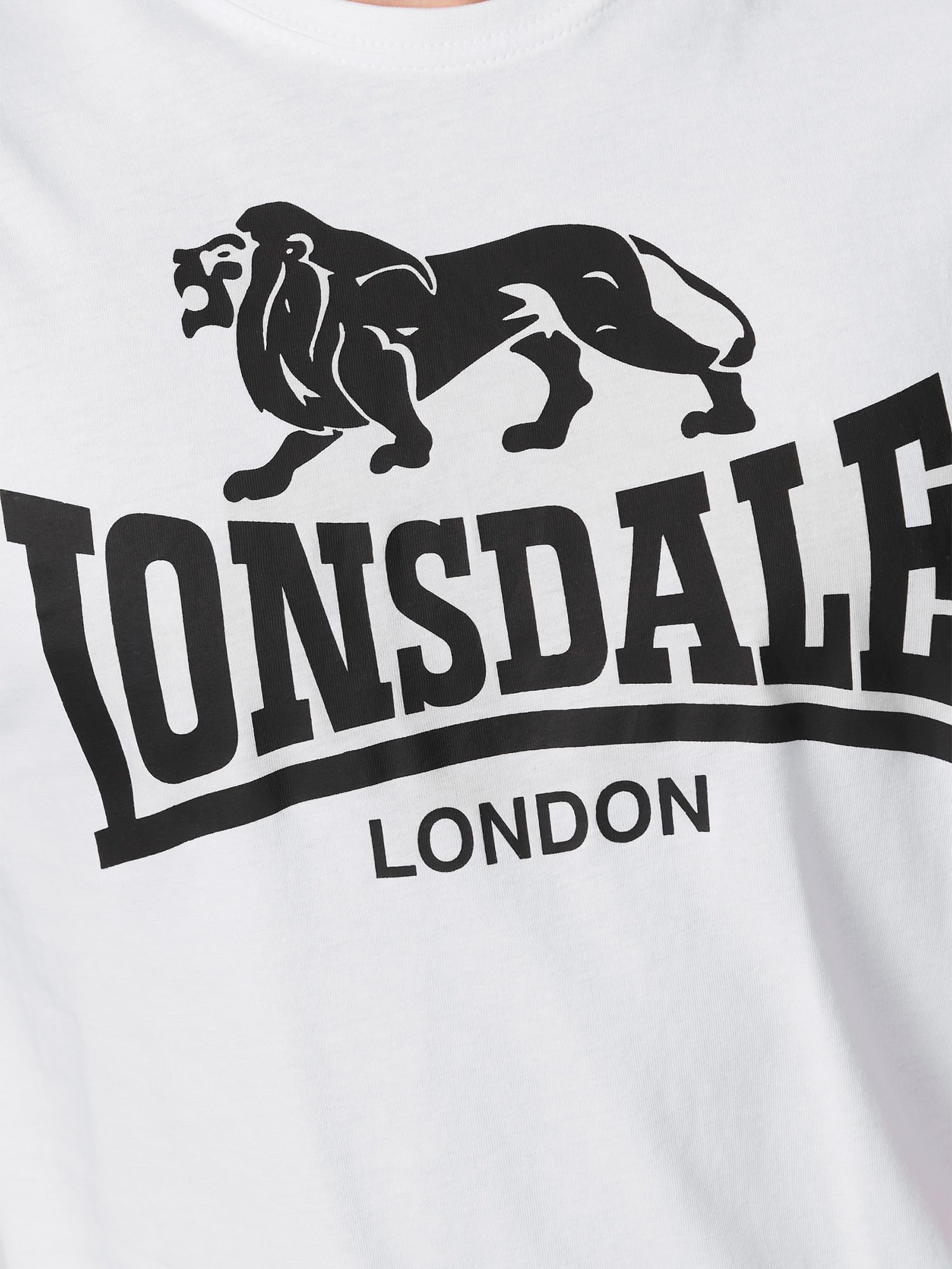 Lonsdale London Logo Hombre Camiseta Negro Regular