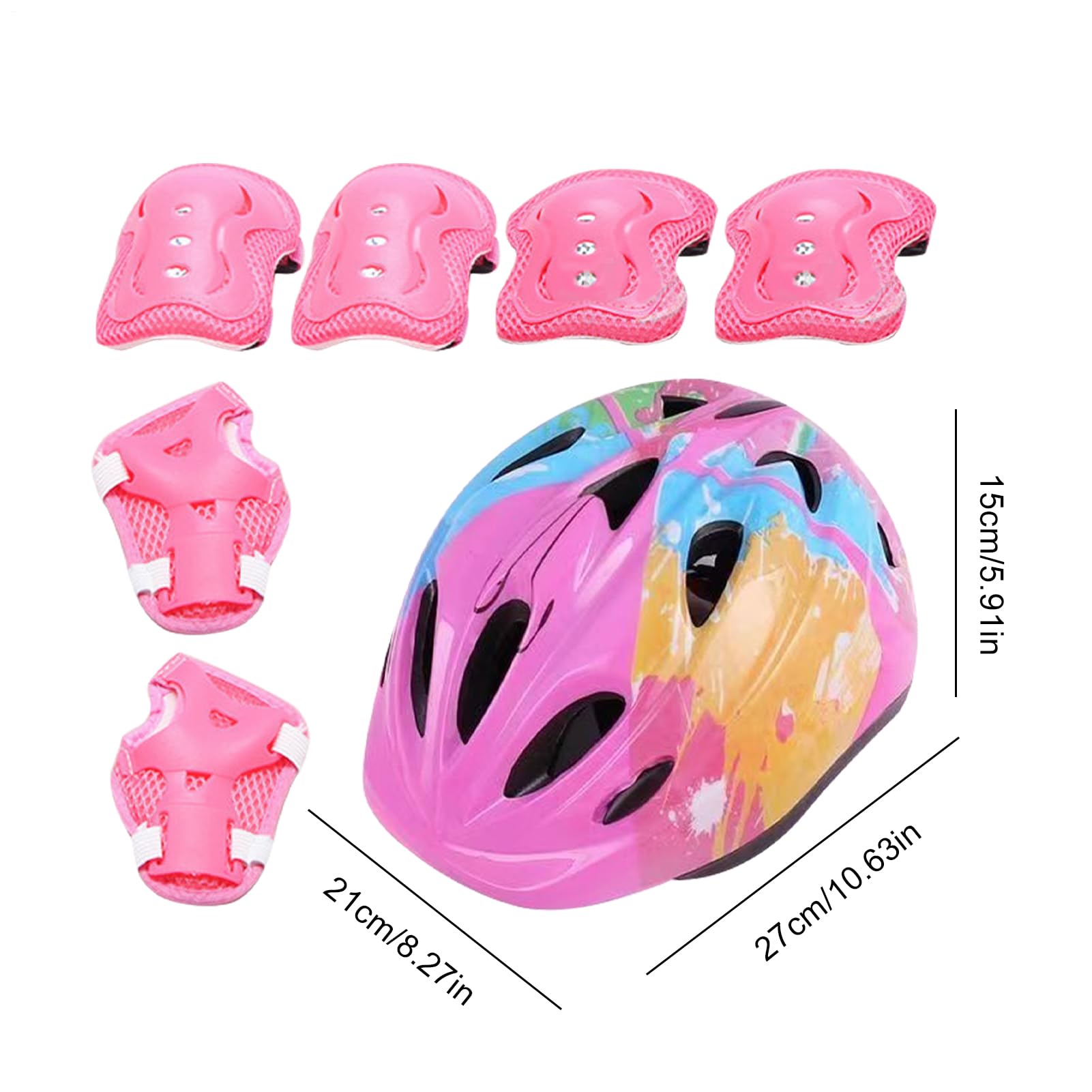 Set di protezioni per bambini, protezione per il polso, per il ginocchio, per il pattinaggio, per bambini, per lo sport e le ragazze