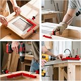 Trhillsbrad 90 Degree Angle Clamp Angle Tensioner Positioning Angle 140 mm/5.5 Inch, Pack of 8 Mounting Clips, Measuring Angle Right Angle Clamp for Carpenter's Tool, Angle Tensioner DIY - 8