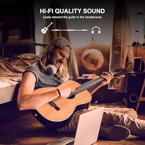 Miniatura 4 de MOSWAG Adaptador de auriculares de 14 a 0.138 in 6.6 pies6.6 ft, TRS 0.250 in 14 macho a 0.138 in 18 hembra adaptador de audio estéreo para