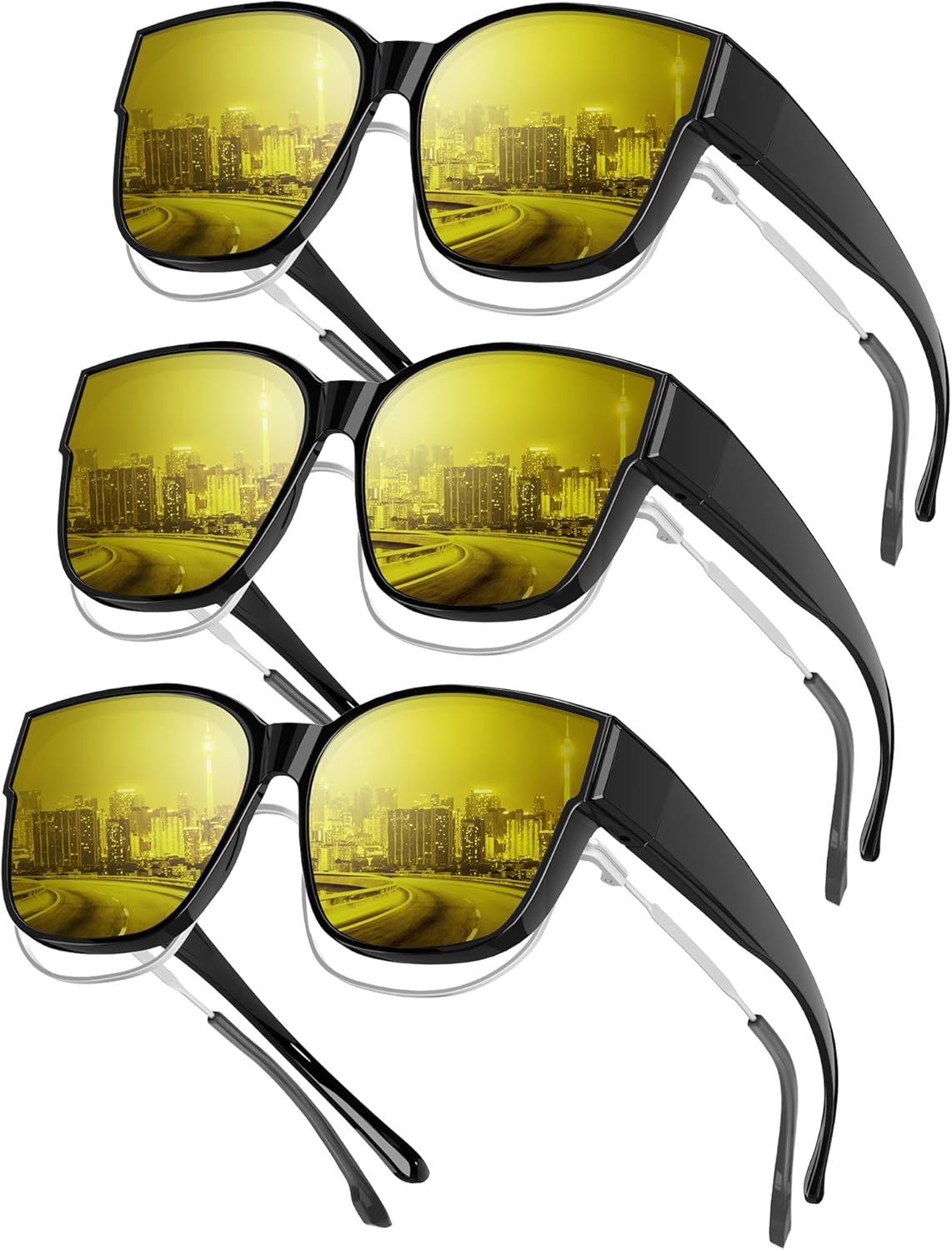 KALIYADI Night-Vision Driving Glasses Fit-Over-Eyeglasses:Anti-Glare Oversized Glasses for Men Women High Definition Lens XXL