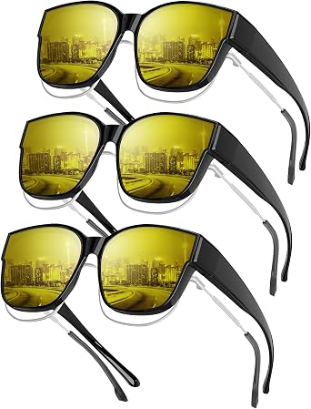 KALIYADI Night-Vision Driving Glasses Fit-Over-EyeglassesAnti-Glare Oversized Glasses for Men Women High Definition Lens XXL