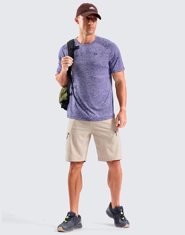 G Gradual Mens Workout Dry Fit Shirts Athletic Performance T-Shirts Moisture Wicking Lightweight Tee Shirts for Gym Running(Light Purple,S) by G Gradual - Used condition - Image 7