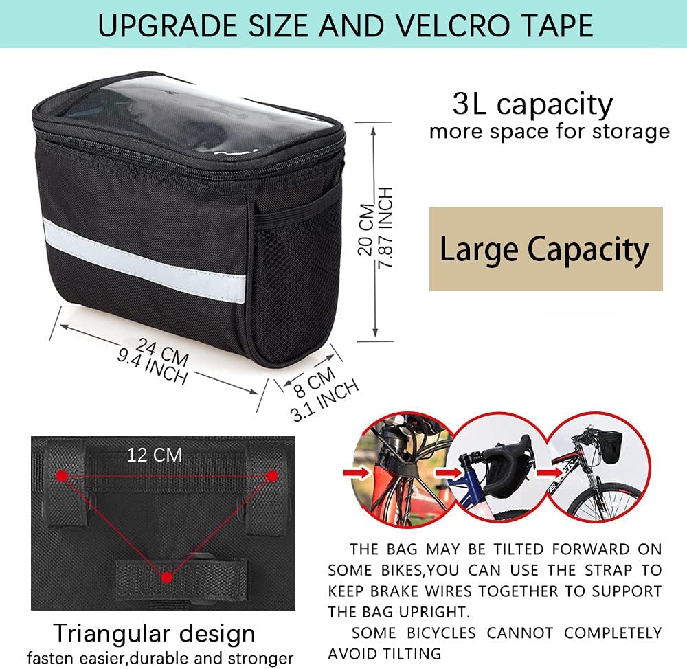 Mtlnkb Bike Handlebar Bag Large Bicycle Front Storage Pouch Bag Cycling Accessories Basket Bag : Sports & Outdoors