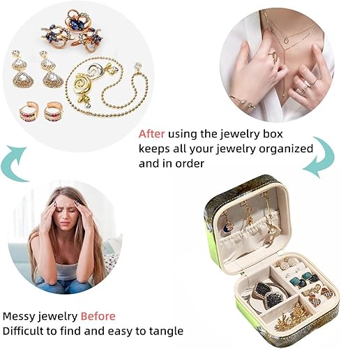 Miniatura 4 de KQNZT Cajas de joyería para mujeres, niñas, caja de joyería portátil, mini joyero, ardilla animal