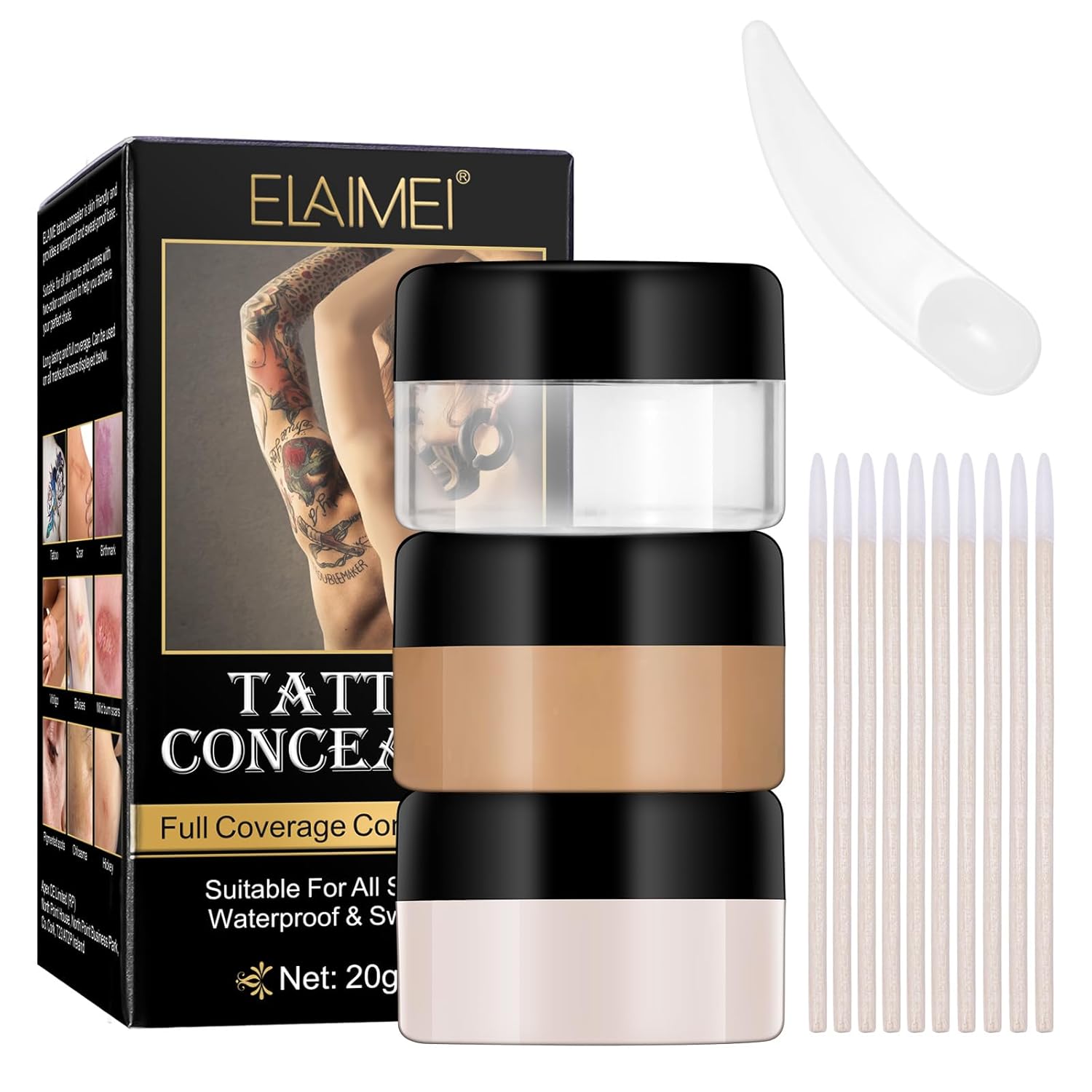 Tattoo Cover Up(20gx2), Tattoo Concealer Suitable for All