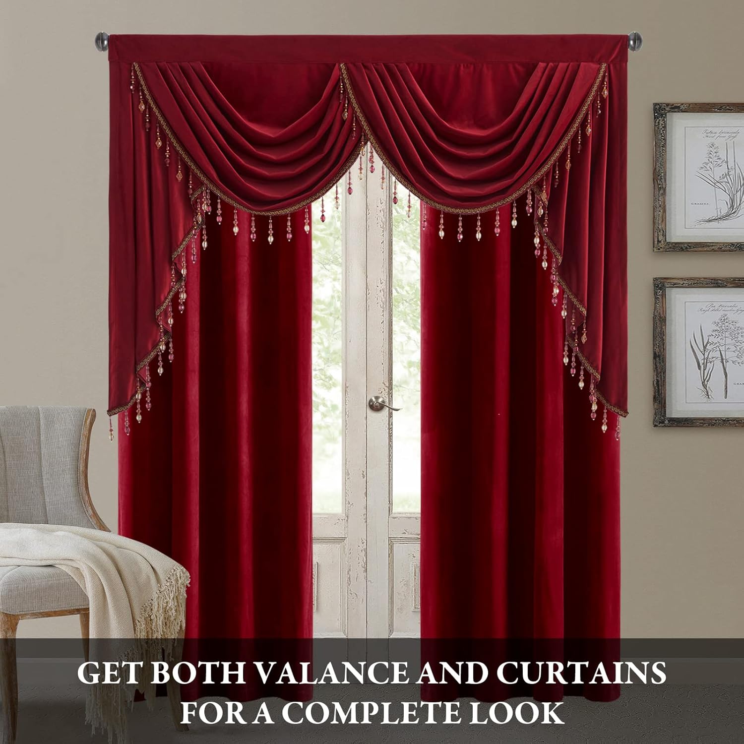 StangH Bundle Velvet Body Pillow Cover & Velvet Valance
